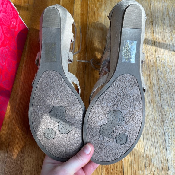 Womens Carlos by Carlos Santana Lacey Lace Up Wedge Sandals - Brulee - Picture 15 of 16